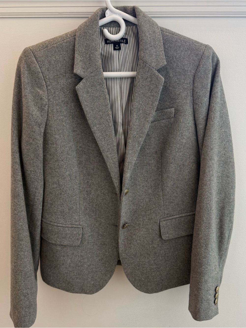 J. Crew Women's Gray Wool Blazer Sz 6